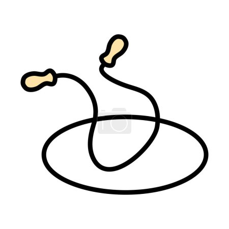 Illustration for Icon Of Jump Rope And Hoop. Editable Bold Outline With Color Fill Design. Vector Illustration. - Royalty Free Image