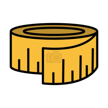 Illustration for Icon Of Measure Tape. Editable Bold Outline With Color Fill Design. Vector Illustration. - Royalty Free Image