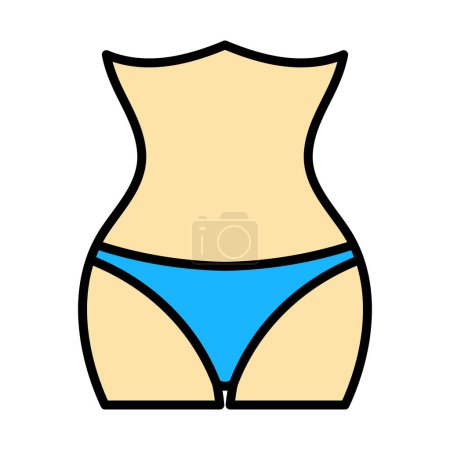 Icon Of Slim Waist. Editable Bold Outline With Color Fill Design. Vector Illustration.