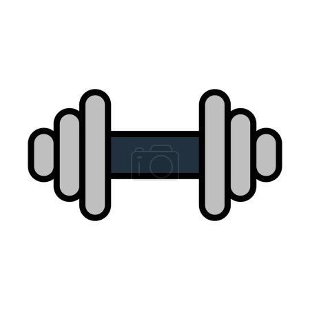 Illustration for Icon Of Dumbbell. Editable Bold Outline With Color Fill Design. Vector Illustration. - Royalty Free Image