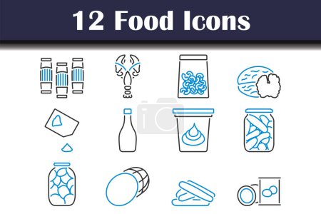 Ensemble d'icônes alimentaires. contour audacieux modifiable avec la conception de remplissage de couleur. Illustration vectorielle.