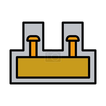 Electrical Connection Terminal Icon. Editable Bold Outline With Color Fill Design. Vector Illustration.