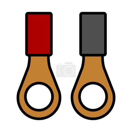 Ilustración de Icono del anillo terminal de conexión. Esquema audaz editable con diseño de relleno de color. Ilustración vectorial. - Imagen libre de derechos