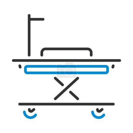 Medical Stretcher Icon. Editable Bold Outline With Color Fill Design. Vector Illustration.