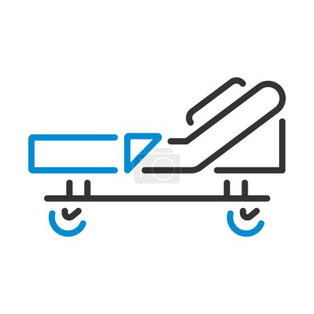 Hospital Bed Icon. Editable Bold Outline With Color Fill Design. Vector Illustration.