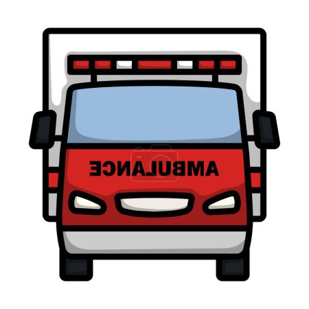 Ambulance Icon. Editable Bold Outline With Color Fill Design. Vector Illustration.