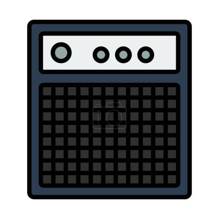 Illustration for Audio Monitor Icon. Editable Bold Outline With Color Fill Design. Vector Illustration. - Royalty Free Image
