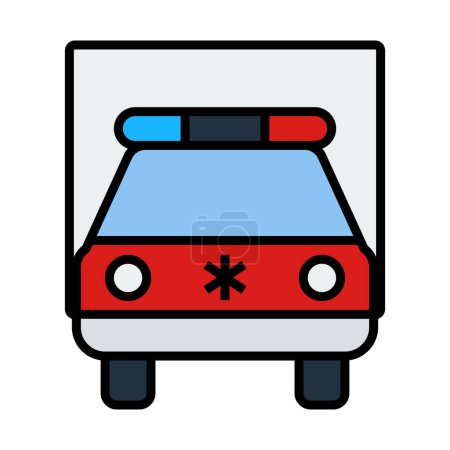 Ambulance Car Icon. Editable Bold Outline With Color Fill Design. Vector Illustration.