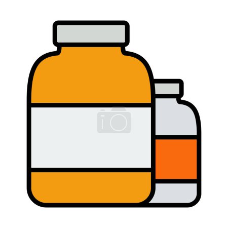 Pills Container Icon. Editable Bold Outline With Color Fill Design. Vector Illustration.