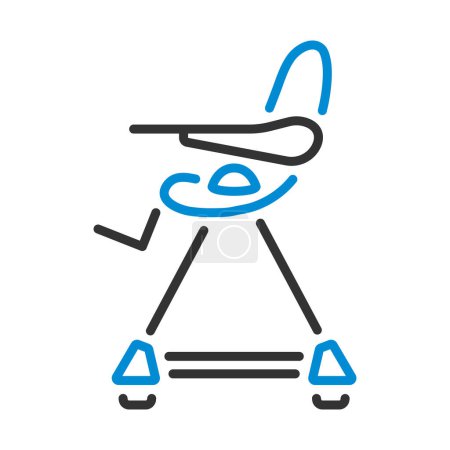 Baby High Chair Icon. Editable Bold Outline With Color Fill Design. Vector Illustration.