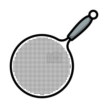 Icono de colador de cocina. Esquema audaz editable con diseño de relleno de color. Ilustración vectorial.