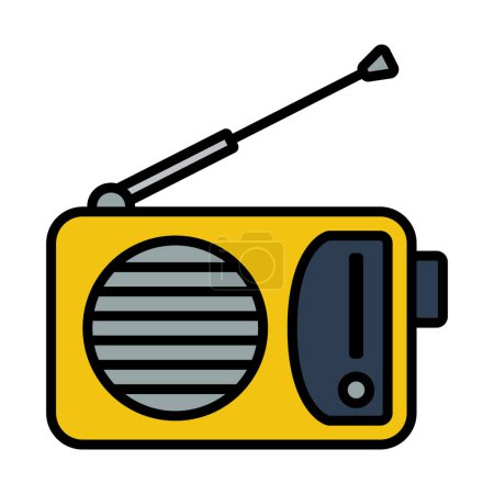 Radio Icon. Editable Bold Outline With Color Fill Design. Vector Illustration.