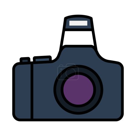 Photo Camera Icon. Editable Bold Outline With Color Fill Design. Vector Illustration.