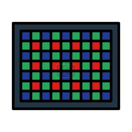 Illustration for Icon Of Photo Camera Sensor. Editable Bold Outline With Color Fill Design. Vector Illustration. - Royalty Free Image