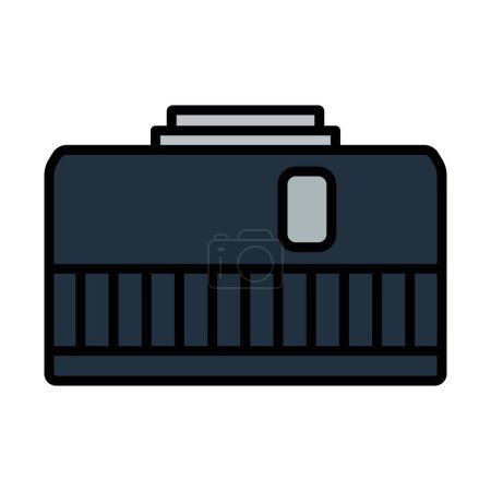 Icon Of Photo Camera 50 Mm Lens. Editable Bold Outline With Color Fill Design. Vector Illustration.