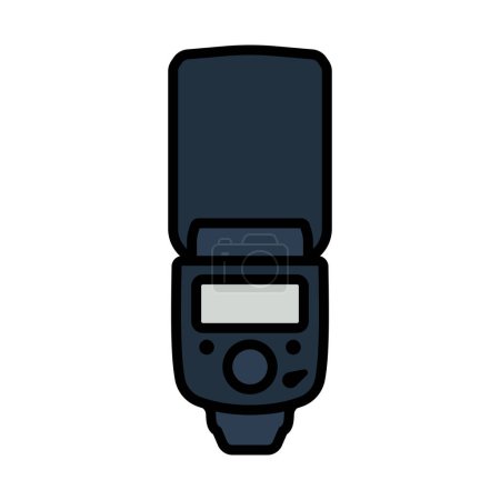 Icon Of Portable Photo Flash. Editable Bold Outline With Color Fill Design. Vector Illustration.