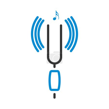 Tuning Fork Icon. Editable Bold Outline With Color Fill Design. Vector Illustration.