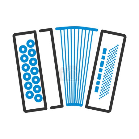 Accordion Icon. Editable Bold Outline With Color Fill Design. Vector Illustration.