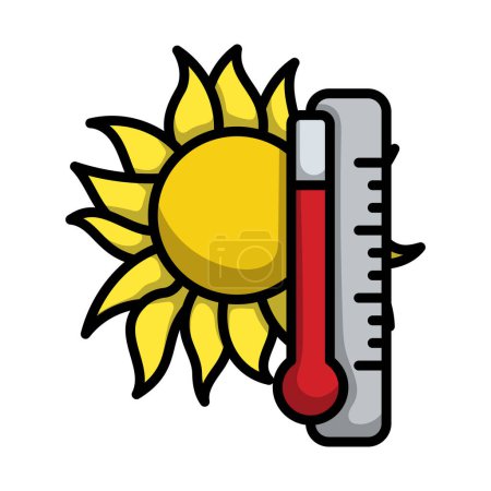 Summer Heat Icon. Editable Bold Outline With Color Fill Design. Vector Illustration.
