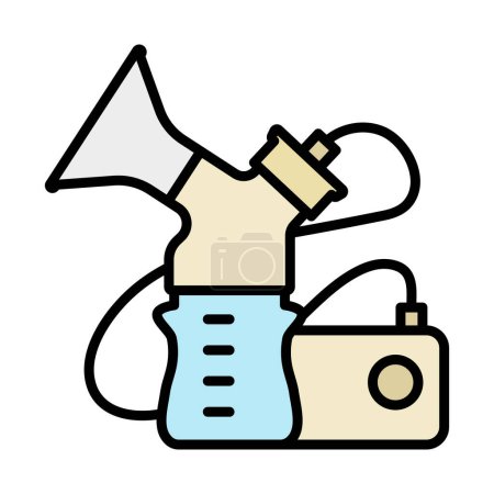 Electric Breast Pump Icon. Editable Bold Outline With Color Fill Design. Vector Illustration.