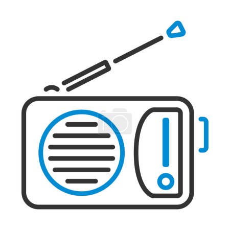 Illustration for Radio Icon. Editable Bold Outline With Color Fill Design. Vector Illustration. - Royalty Free Image