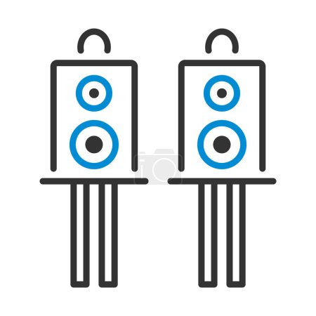 Illustration for Audio System Speakers Icon. Editable Bold Outline With Color Fill Design. Vector Illustration. - Royalty Free Image