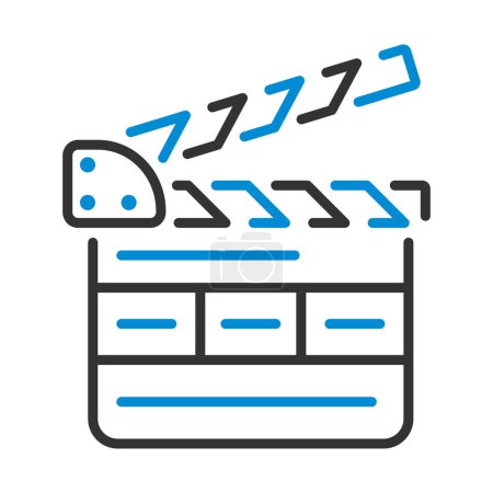 Clapperboard Icon. Editable Bold Outline With Color Fill Design. Vector Illustration.