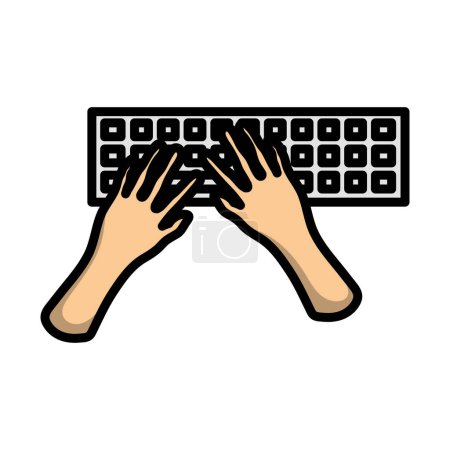 Typing Icon. Editable Bold Outline With Color Fill Design. Vector Illustration.