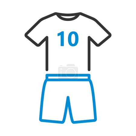 Icono de uniforme de fútbol. Esquema audaz editable con diseño de relleno de color. Ilustración vectorial.