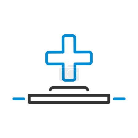 Icon Of Medical Staff Carrying Stretcher. Editable Bold Outline With Color Fill Design. Vector Illustration.