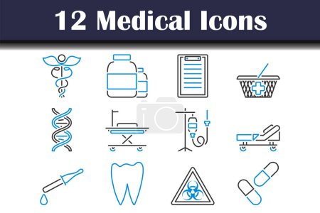 Ensemble d'icônes médicales. contour audacieux modifiable avec la conception de remplissage de couleur. Illustration vectorielle.