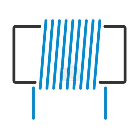 Illustration for Inductor Coil Icon. Editable Bold Outline With Color Fill Design. Vector Illustration. - Royalty Free Image