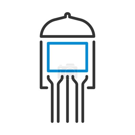 Electronic Vacuum Tube Icon. Editable Bold Outline With Color Fill Design. Vector Illustration.