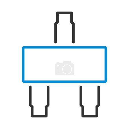 Smd Transistor Icon. Editable Bold Outline With Color Fill Design. Vector Illustration.
