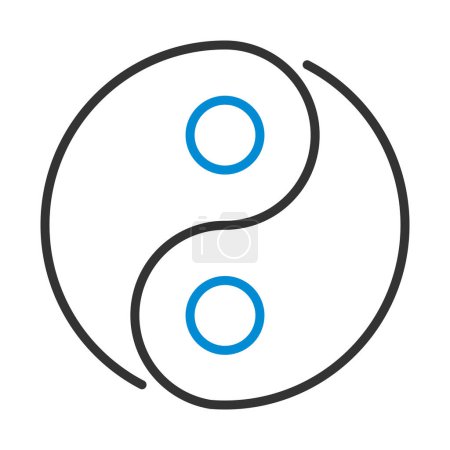 Ilustración de Icono de Yin y Yang. Esquema audaz editable con diseño de relleno de color. Ilustración vectorial. - Imagen libre de derechos