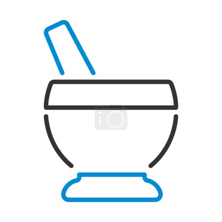 Illustration for Spa Mortar Icon. Editable Bold Outline With Color Fill Design. Vector Illustration. - Royalty Free Image