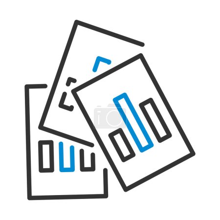 Analytics Sheets Icon. Editable Bold Outline With Color Fill Design. Vector Illustration.
