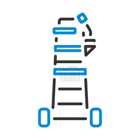 Tenis Árbitro silla torre icono. Diseño de contorno audaz con ancho de carrera editable. Ilustración vectorial.
