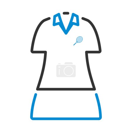 Illustration for Tennis Woman Uniform Icon. Bold outline design with editable stroke width. Vector Illustration. - Royalty Free Image