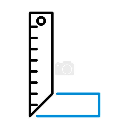 Icon Of Setsquare. Bold outline design with editable stroke width. Vector Illustration.