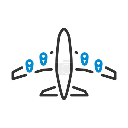 Airplane Takeoff Icon. Editable Bold Outline With Color Fill Design. Vector Illustration.