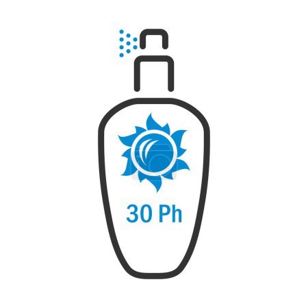 Icon Of Sun Protection Spray. Editable Bold Outline With Color Fill Design. Vector Illustration.
