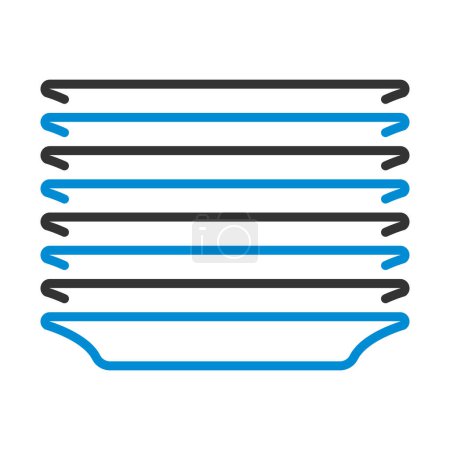 Plate Stack Icon. Editable Bold Outline With Color Fill Design. Vector Illustration.