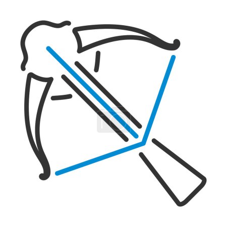 Illustration for Crossbow Icon. Editable Bold Outline With Color Fill Design. Vector Illustration. - Royalty Free Image
