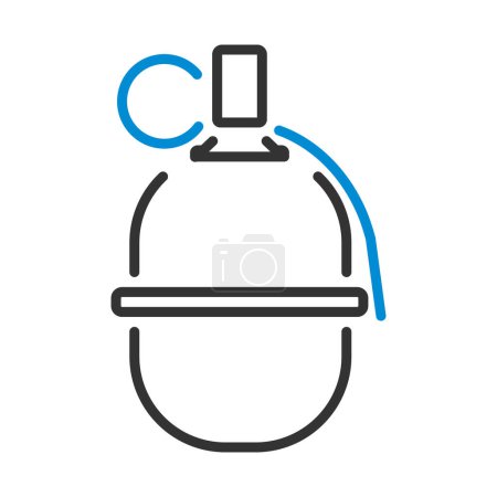 Ilustración de Icono de granada de ataque. Esquema audaz editable con diseño de relleno de color. Ilustración vectorial. - Imagen libre de derechos