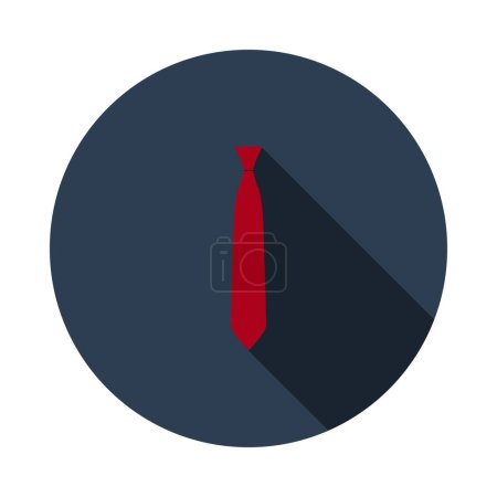 Business Tie Icon. Flat Circle Schablonendesign mit langem Schatten. Vektorillustration.
