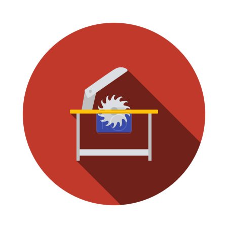 Illustration for Circular saw icon. Flat color design. Vector illustration. - Royalty Free Image