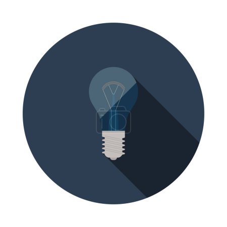 Electric Bulb Icon. Flat Circle Stencil Design With Long Shadow. Vector Illustration.