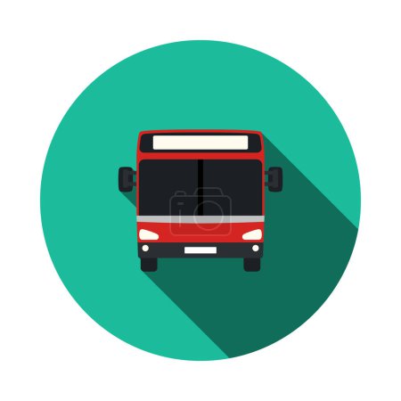 Ilustración de Icono del autobús urbano. Diseño de plantilla de círculo plano con sombra larga. Ilustración vectorial. - Imagen libre de derechos