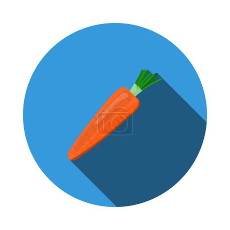 Carrot Icon. Flat Circle Stencil Design With Long Shadow. Vector Illustration.
